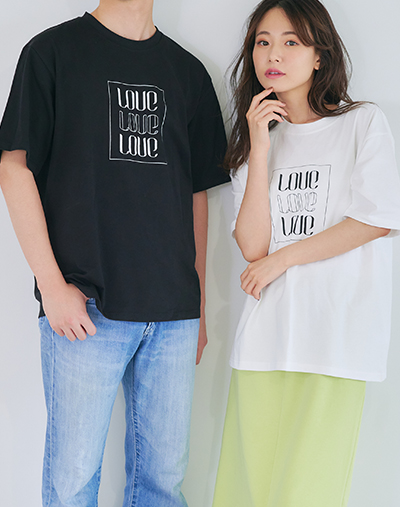 【60％OFF】ユニセックスロゴ刺繍Tシャツ